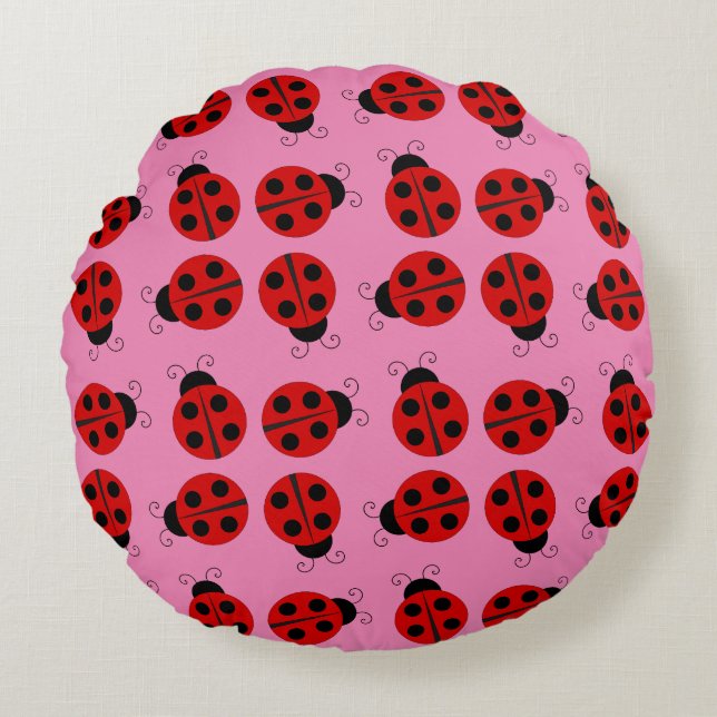 Darling Ladybug Pillow Rundes Kissen (Vorderseite)