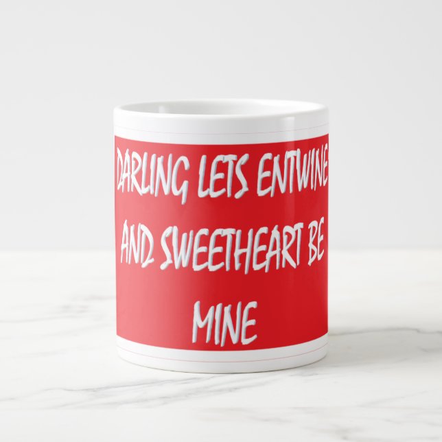 Darling Lasse Entwine Liebhaber erfreuen sich an R Jumbo-Tasse (Vorderseite)
