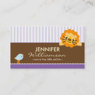 Darling Lila Lion & Birdie MOMY Calling Card Telefonnummerkarte