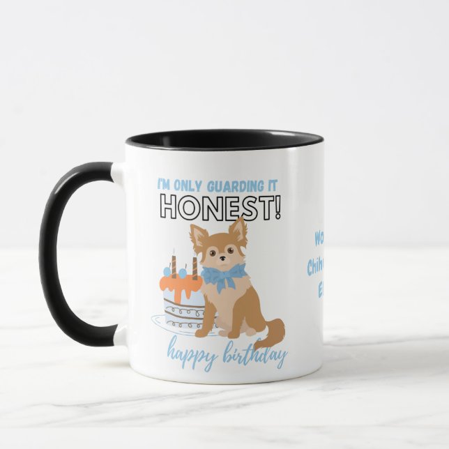 Darling Longhaired Brown Chihuahua MAMA Geburtstag Tasse (Links)