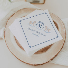 Darling Monogram Rocking Horse Baby Shooting Party Serviette