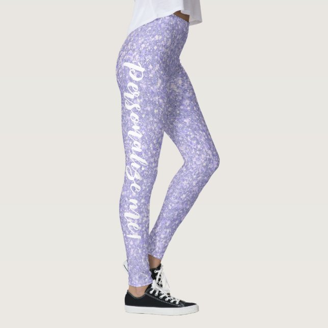 Darling Pale Lila Glitzer CUSTOM TEXT Leggings (Rechts)