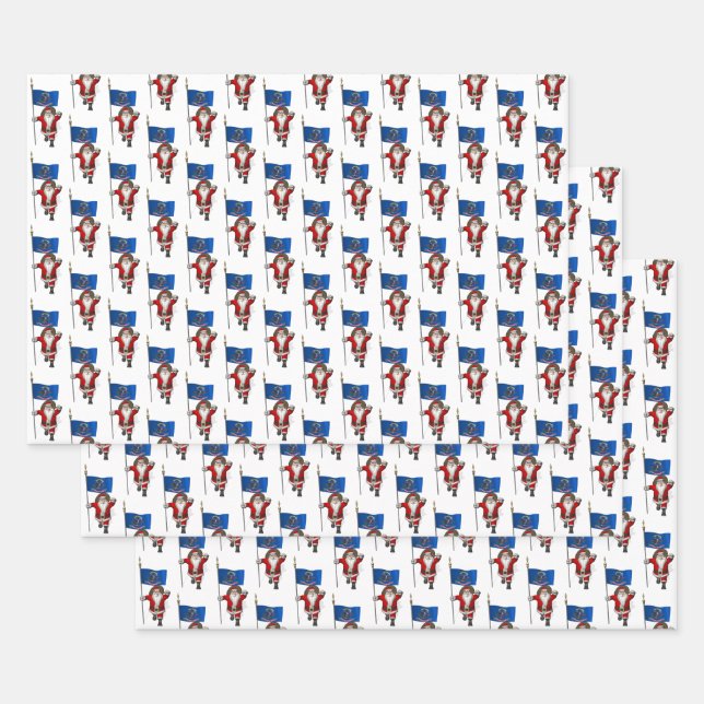 Darling Santa Claus besucht North Dakota Geschenkpapier Set (Set)