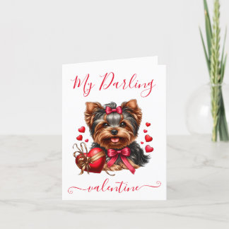 Darling Yorkie Valentine Feiertagskarte