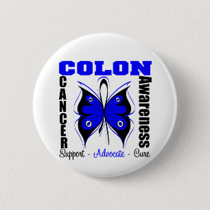 Darmkrebs-Bewusstseins-Schmetterling Button