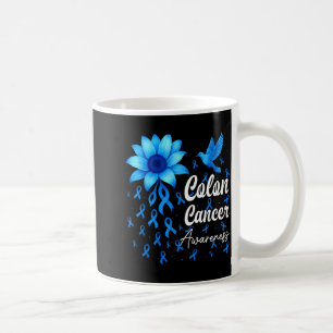 Darmkrebs blaue Schleife Sonnenblume Kolonkrebs Kaffeetasse