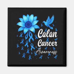 Darmkrebs blaue Schleife Sonnenblume Kolonkrebs Magnet
