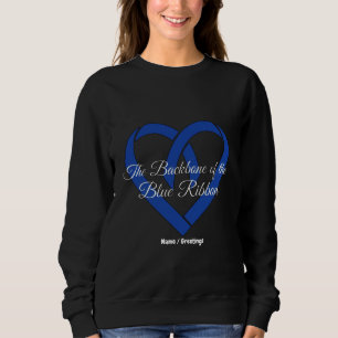 Darmkrebs Rückgrat Herz Blau Bewusstsein Sweatshirt