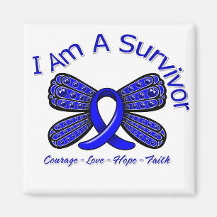 Darmkrebs-Schmetterling bin ich ein Überlebender Magnet