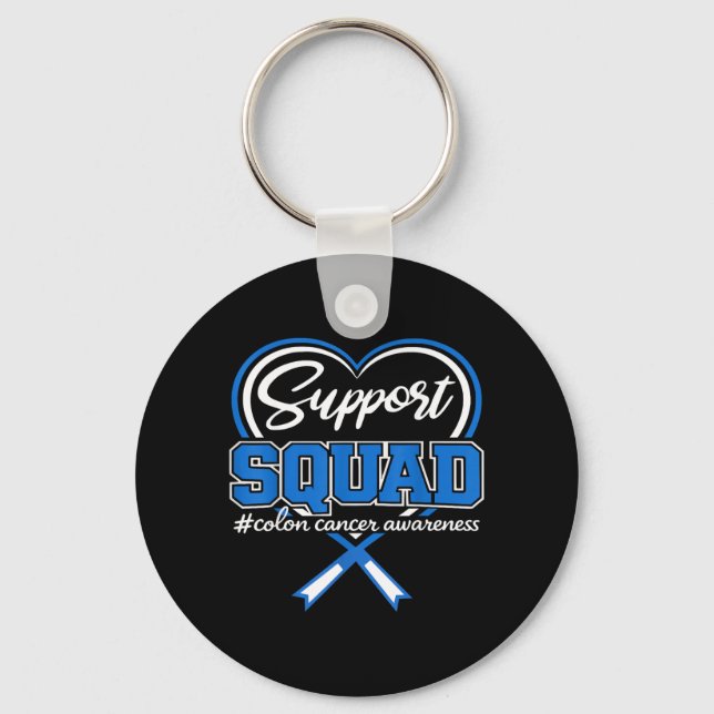 Darmkrebs-Support-Squad Darmkrebsbewusstsein Schlüsselanhänger (Vorderseite)