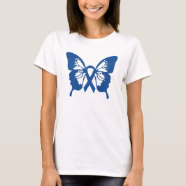 Darmkrebs-T - Shirt mit blauem Schmetterling u.