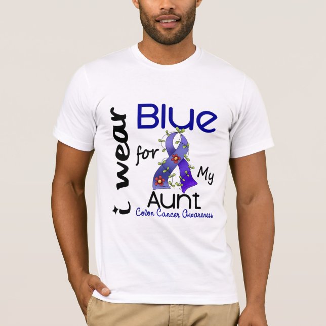 Darmkrebs trage ich Blau für meine Tante 43 T-Shirt (Vorderseite)