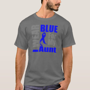 Darmkrebs trage ich blaues Band-Tante T-Shirt