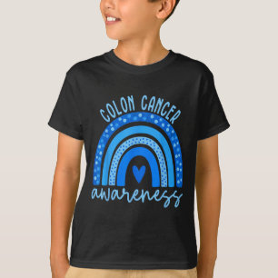 Darmkrebsbewusstsein blauer Regenbogen Männer T-Shirt