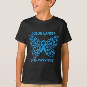 Darmkrebsbewusstsein mit blauem Band T-Shirt