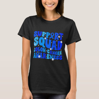 Darmkrebsbewusstsein Unterstützerteam Blau T-Shirt