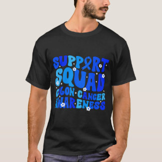 Darmkrebsbewusstsein Unterstützerteam Blau T-Shirt