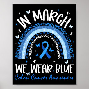 Darmkrebsmarsch Kolonkrebsbewusstsein blau Poster