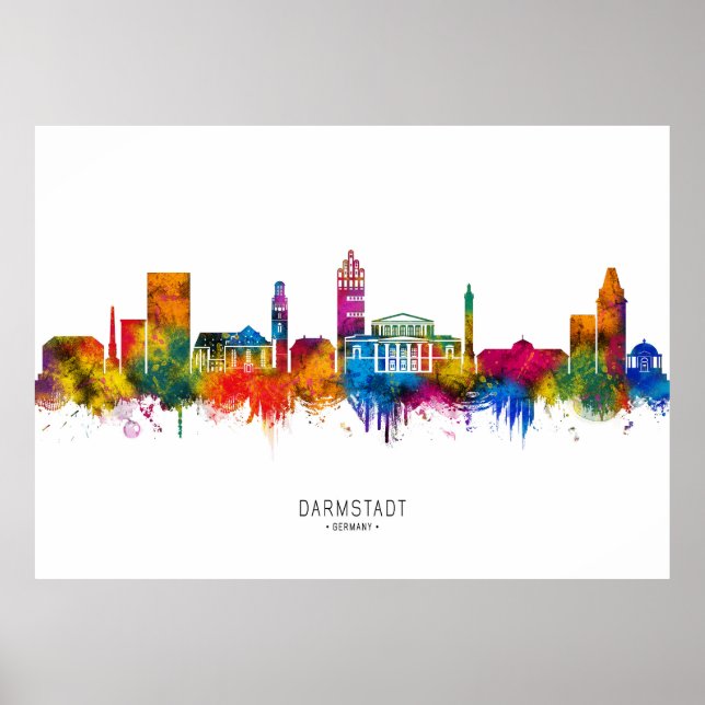 Darmstadt Germany Skyline Poster (Vorne)