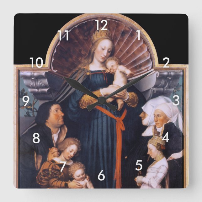 Darmstadt Madonna, Holbein der Jüngere Quadratische Wanduhr (Vorderseite)