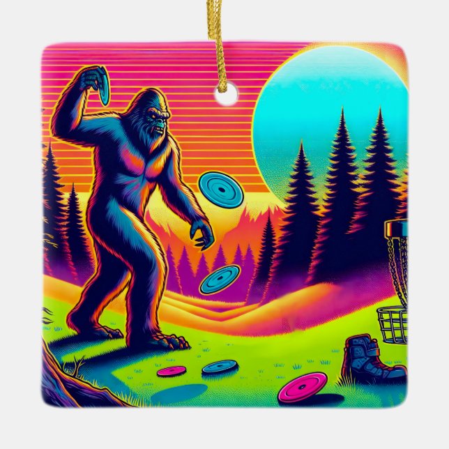 Darn Trees | Bigfoot Disk Golf Spaß Keramikornament (Vorderseite)