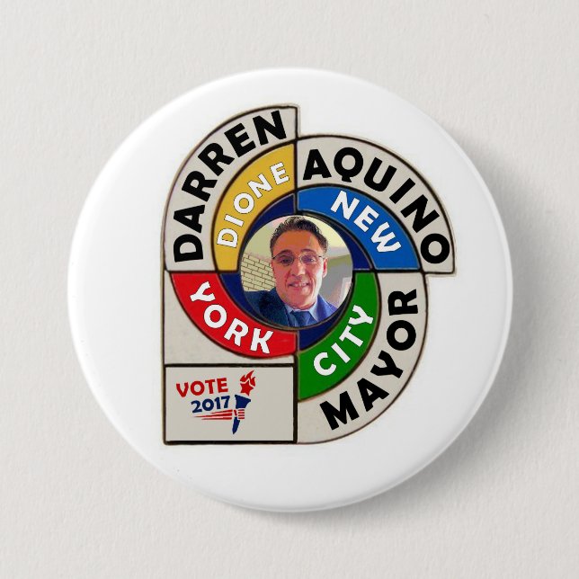 Darren Dione Aquino für NYC Mayor 2017 Button (Vorderseite)