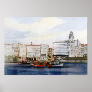 Dársena de A Coruña/Dock in A Coruña Poster