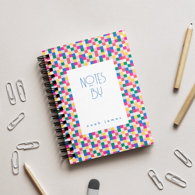 Darstellende Multicolor-Blockrahmen Notizblock (customizable notebook from multicolor blocks school mix collection)