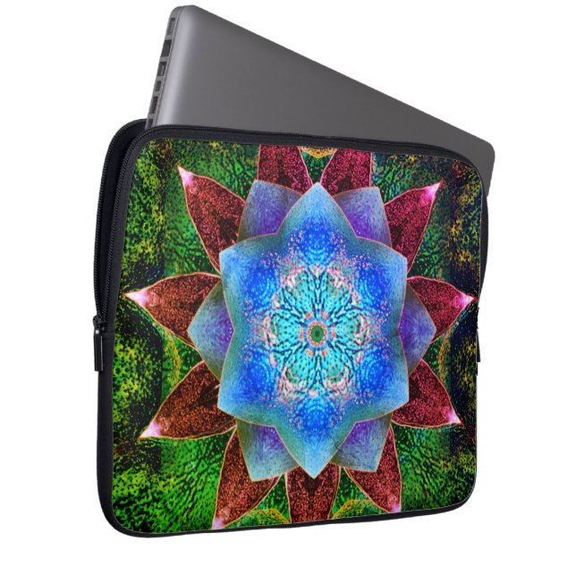 Darstellende oder rustikale bläuliche virtuelle Bl Laptopschutzhülle (Vorne Rechts)