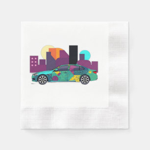 Darstellung abstrakt geometrischer Fahrzeuge Serviette