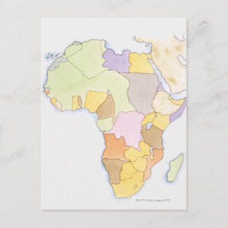 Darstellung afrikanischer Gebiete und Staaten Postkarte