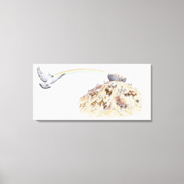 Darstellung der Arche Noahs mit verlassend Tieren Leinwanddruck (Vorderseite)