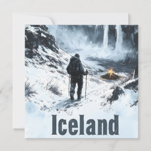 Darstellung der isländischen Landschaft und des Wa Feiertagskarte