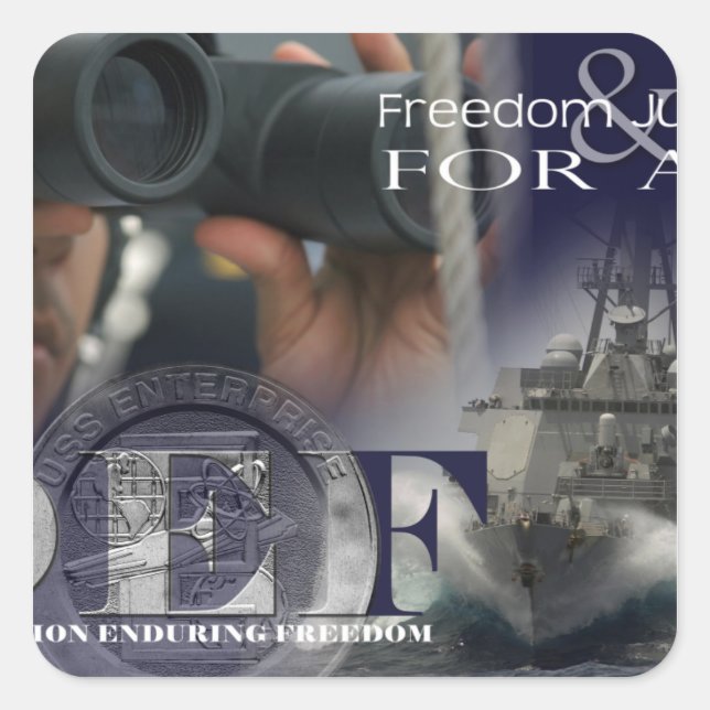 Darstellung der Mitglieder der Crew Quadratischer Aufkleber (Vorderseite)