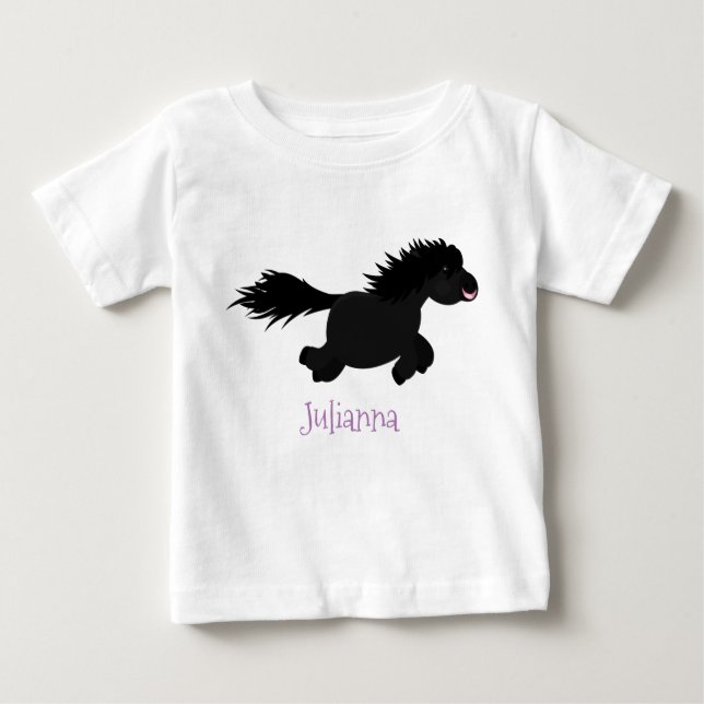 Darstellung der Pony-Cartoon in Shetland-niedlich Baby T-shirt (Vorderseite)