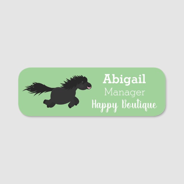 Darstellung der Pony-Cartoon in Shetland-niedlich Namensschild (Vorderseite)