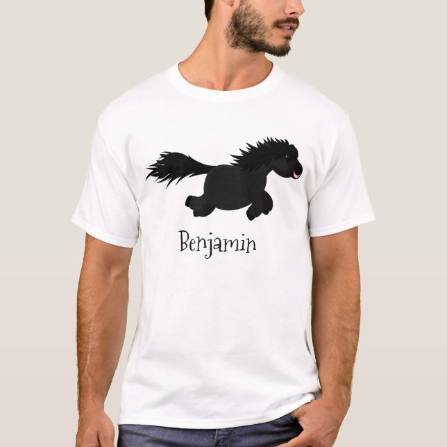 Darstellung der Pony-Cartoon in Shetland-niedlich T-Shirt (Vorderseite)