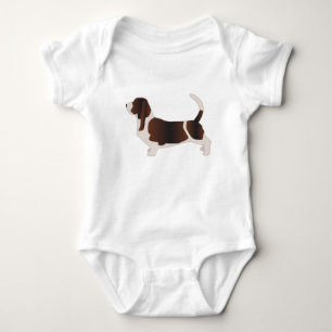 Darstellung der Silhouette der Basset Hound Hunde Baby Strampler