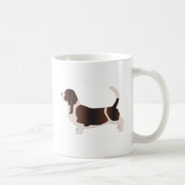 Darstellung der Silhouette der Basset Hound Hunde Kaffeetasse