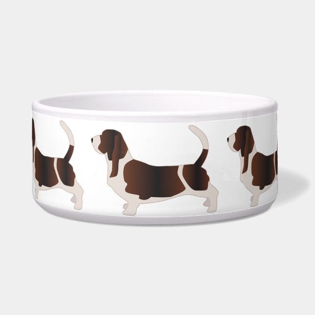 Darstellung der Silhouette der Basset Hound Hunde Napf (Vorderseite)