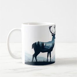 Darstellung der Silhouette eines anmutigen Hirsche Kaffeetasse