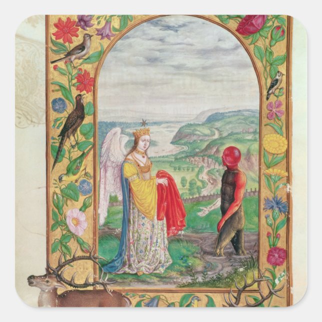 Darstellung der vierten Parabel Quadratischer Aufkleber (Vorderseite)