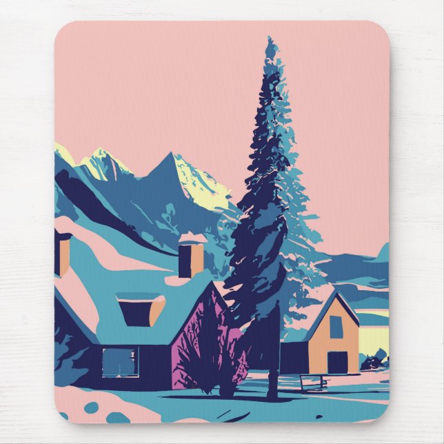 Darstellung der Winterlandschaften Mousepad (Vorne)