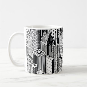 Darstellung der Wolkenkratzer-Stadt, isometrisch n Kaffeetasse