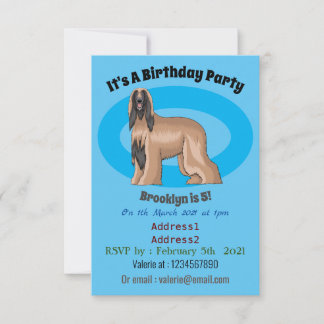 Darstellung des afghanischen Hundshundes-Cartoon Einladung