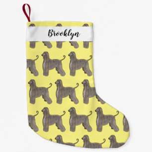 Darstellung des afghanischen Hundshundes-Cartoon Kleiner Weihnachtsstrumpf