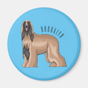 Darstellung des afghanischen Hundshundes-Cartoon Magnet