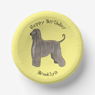 Darstellung des afghanischen Hundshundes-Cartoon Pappteller