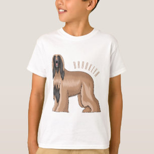 Darstellung des afghanischen Hundshundes-Cartoon T-Shirt