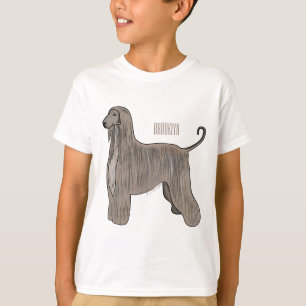 Darstellung des afghanischen Hundshundes-Cartoon T-Shirt